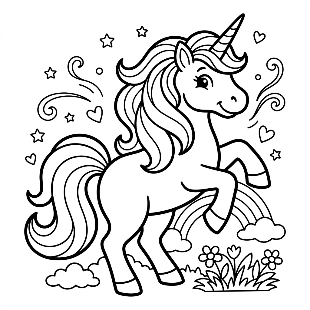 Einhorn-Ausmalbild 6