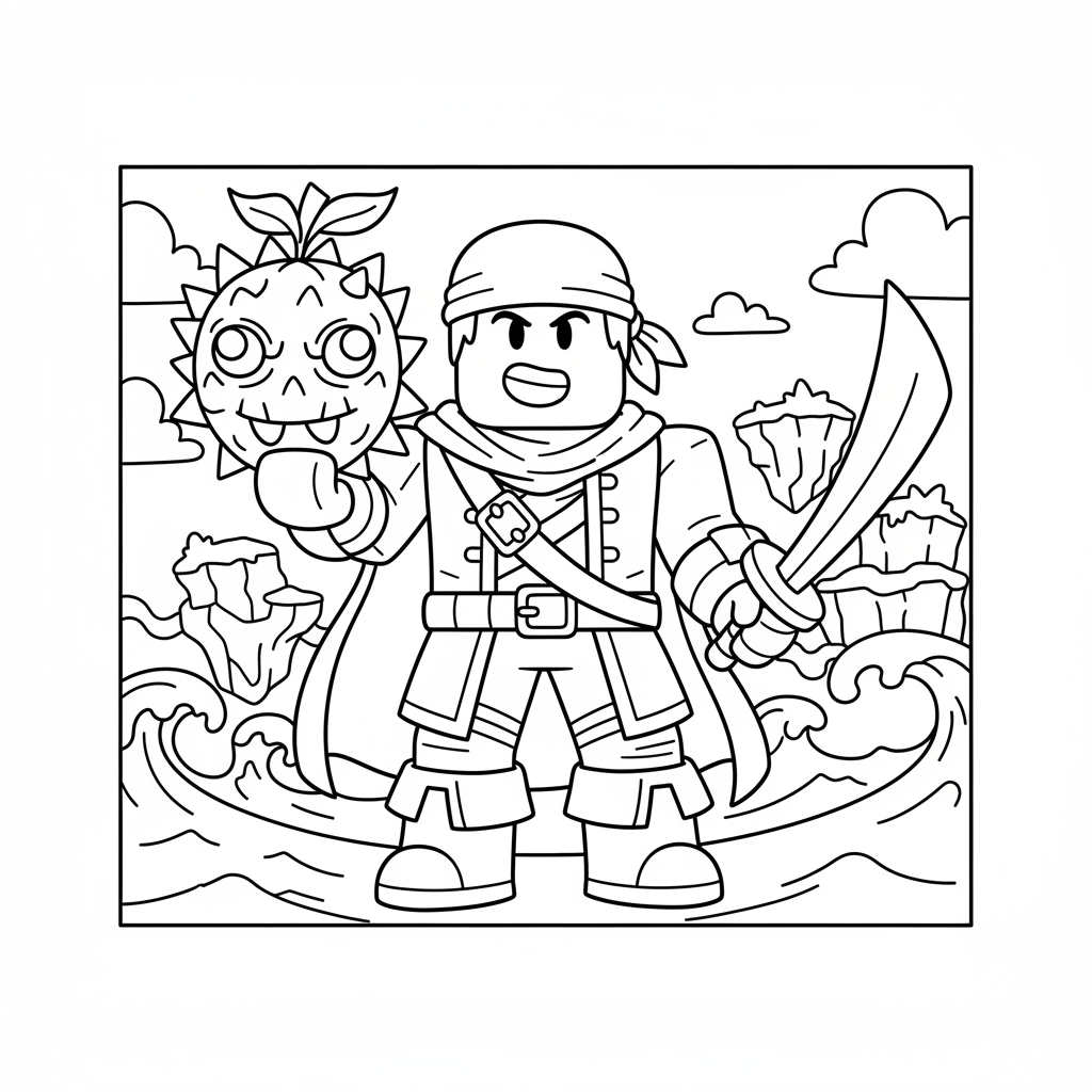 Coloriage Roblox ( Blox Fruits ) 3 à imprimer