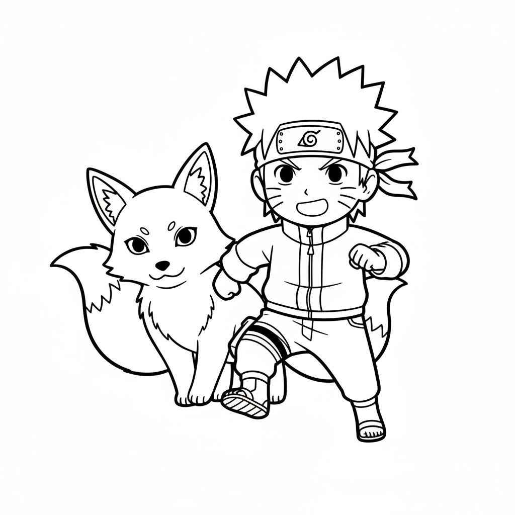 Dibujo para colorear Naruto 4
