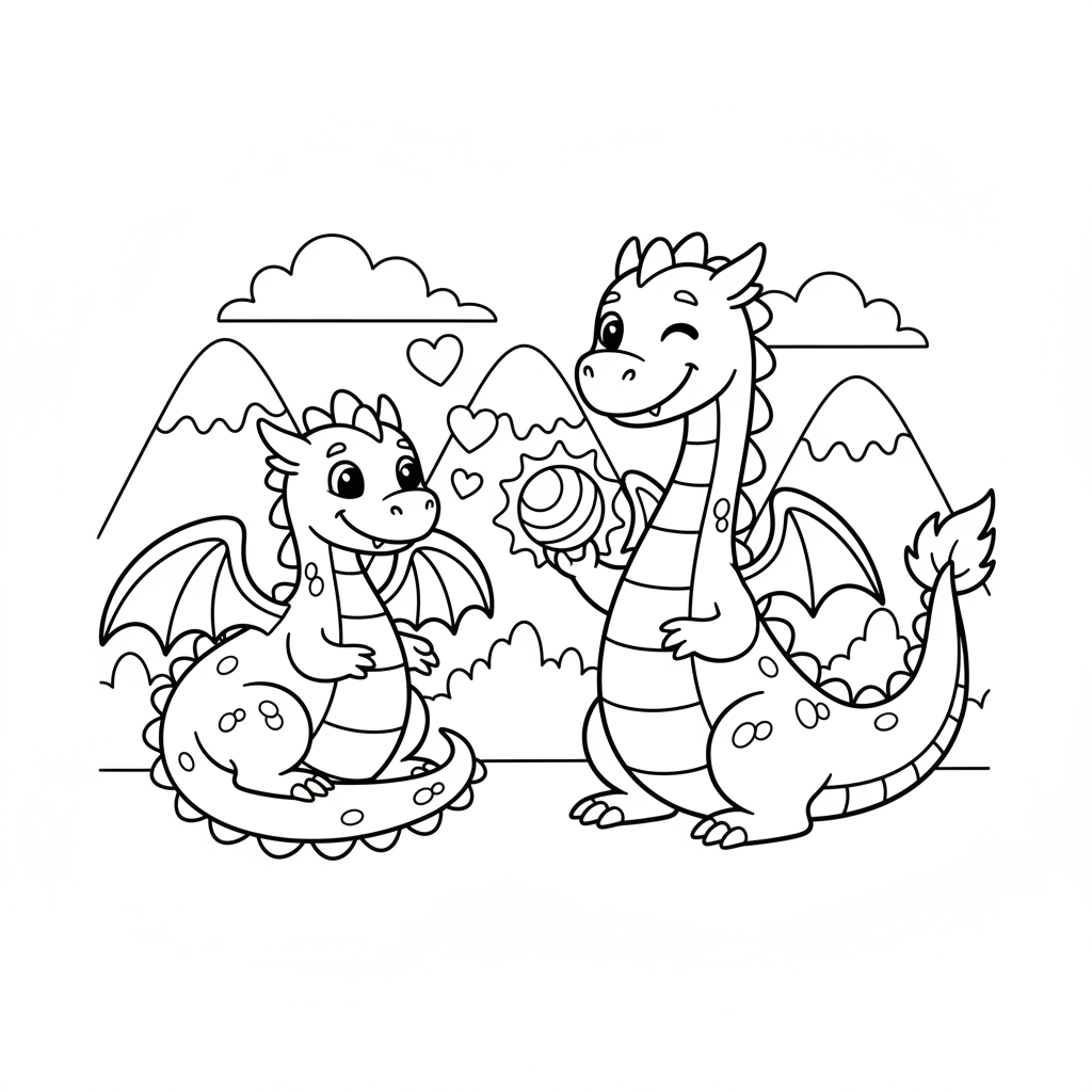 Drachen-Ausmalbild 2