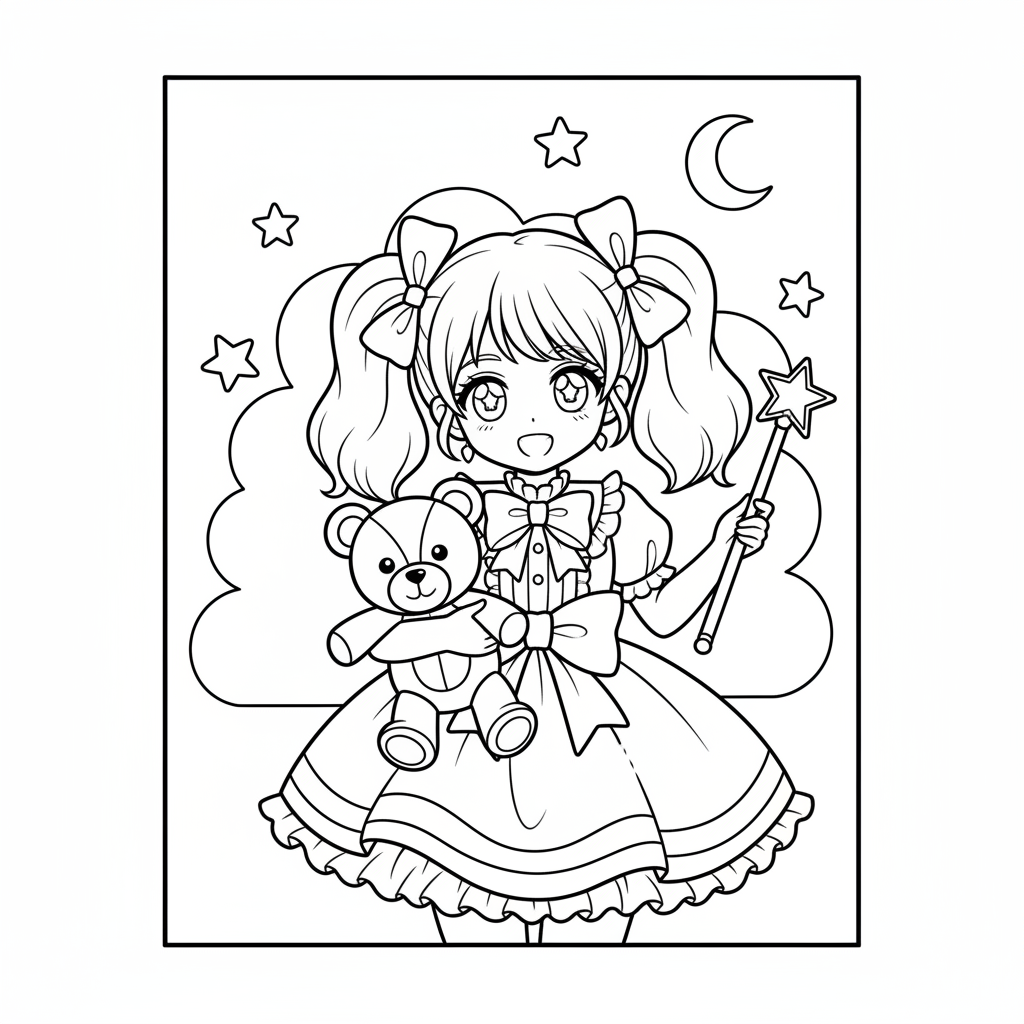 Dibujo de Chica Anime 3 para colorear