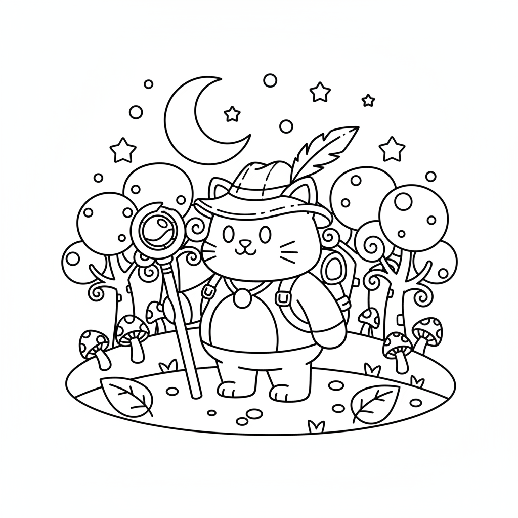 99 Nights in the Forest - The Cat 9 涂色页