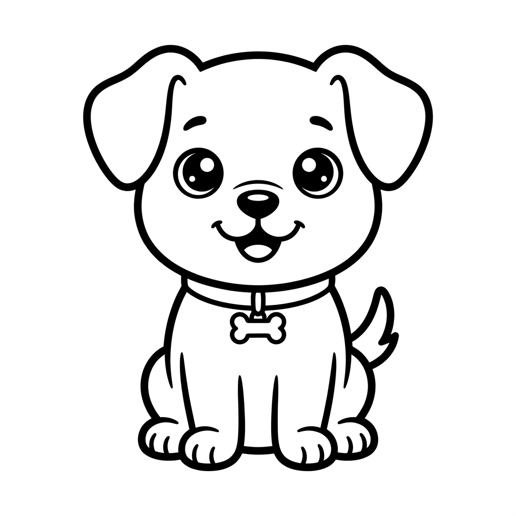 Kawaii dog coloring page 4