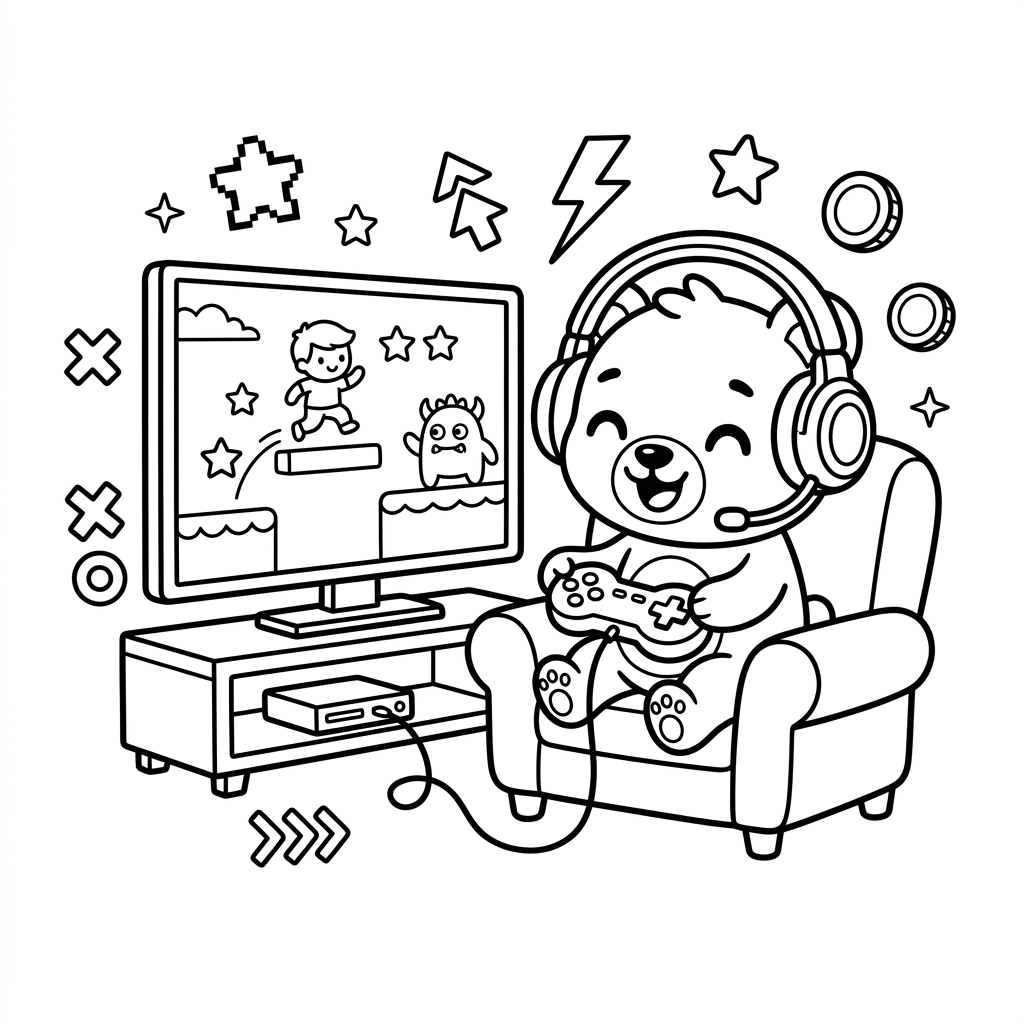 Gaming coloring page 10