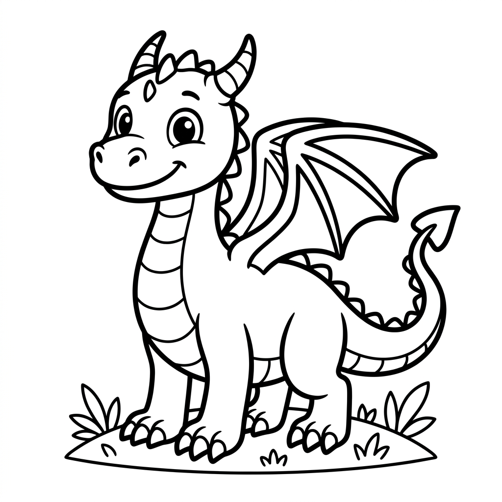 Drachen-Ausmalbild 3