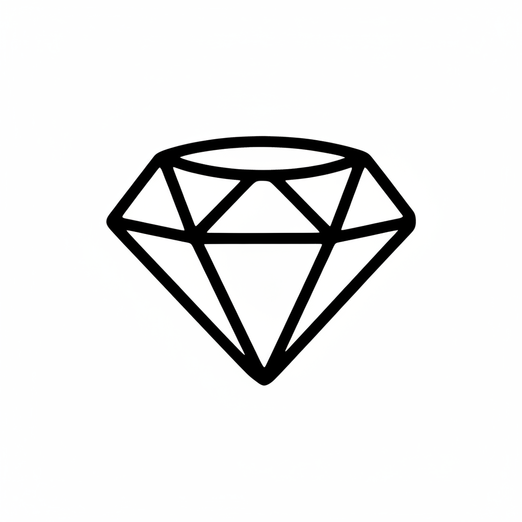 Einfaches Diamant-Ausmalbild 2 zum Ausdrucken