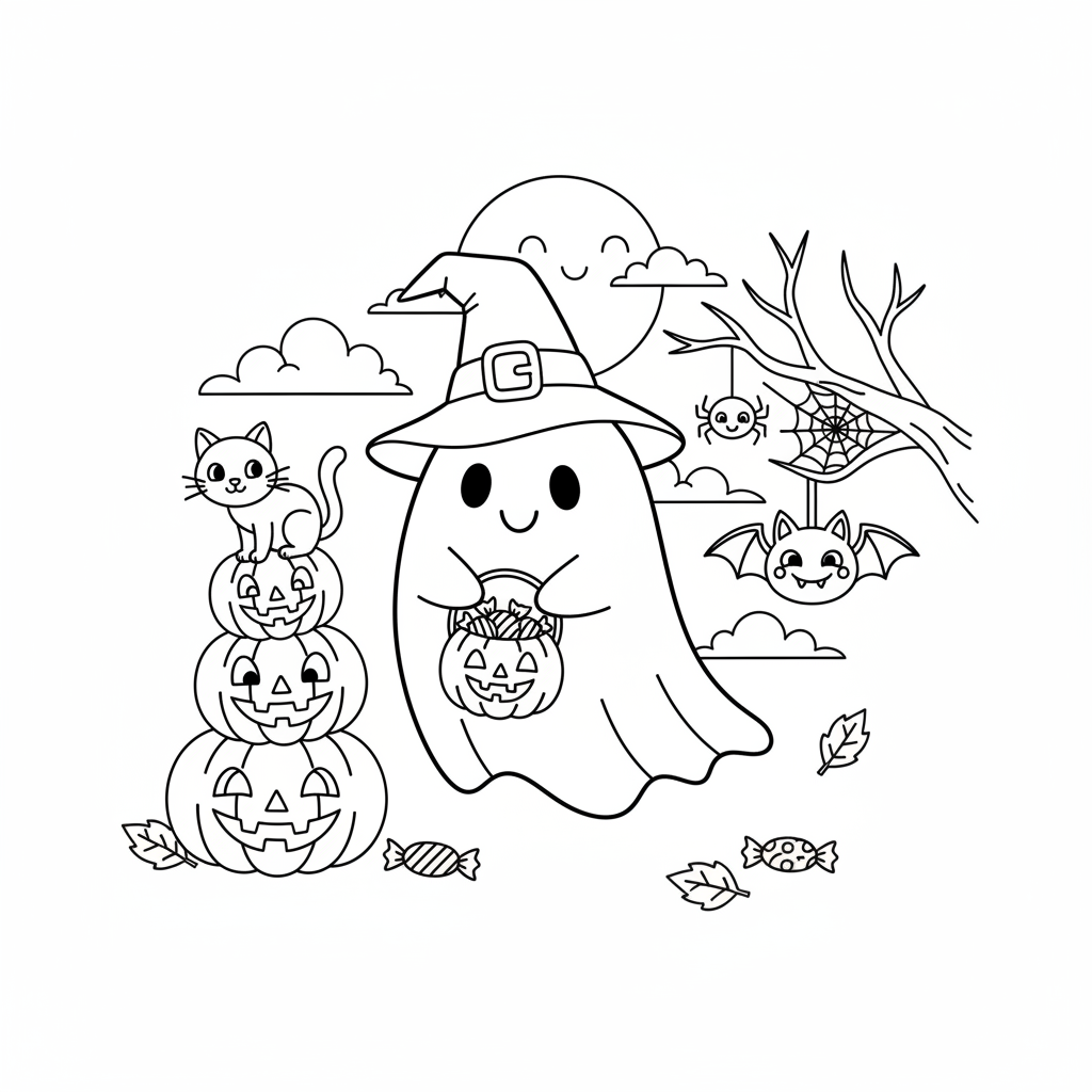 万圣节涂色页 2