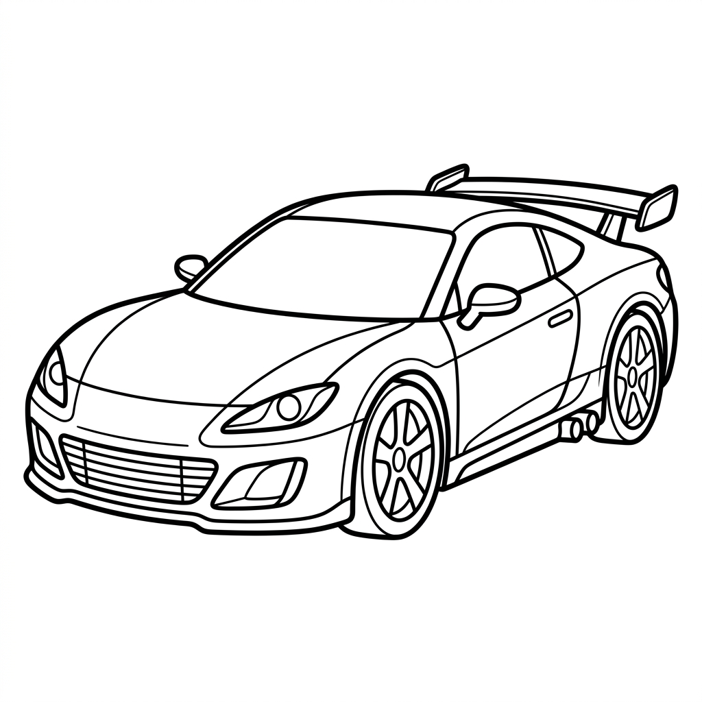 Sports vehicle coloring page 1