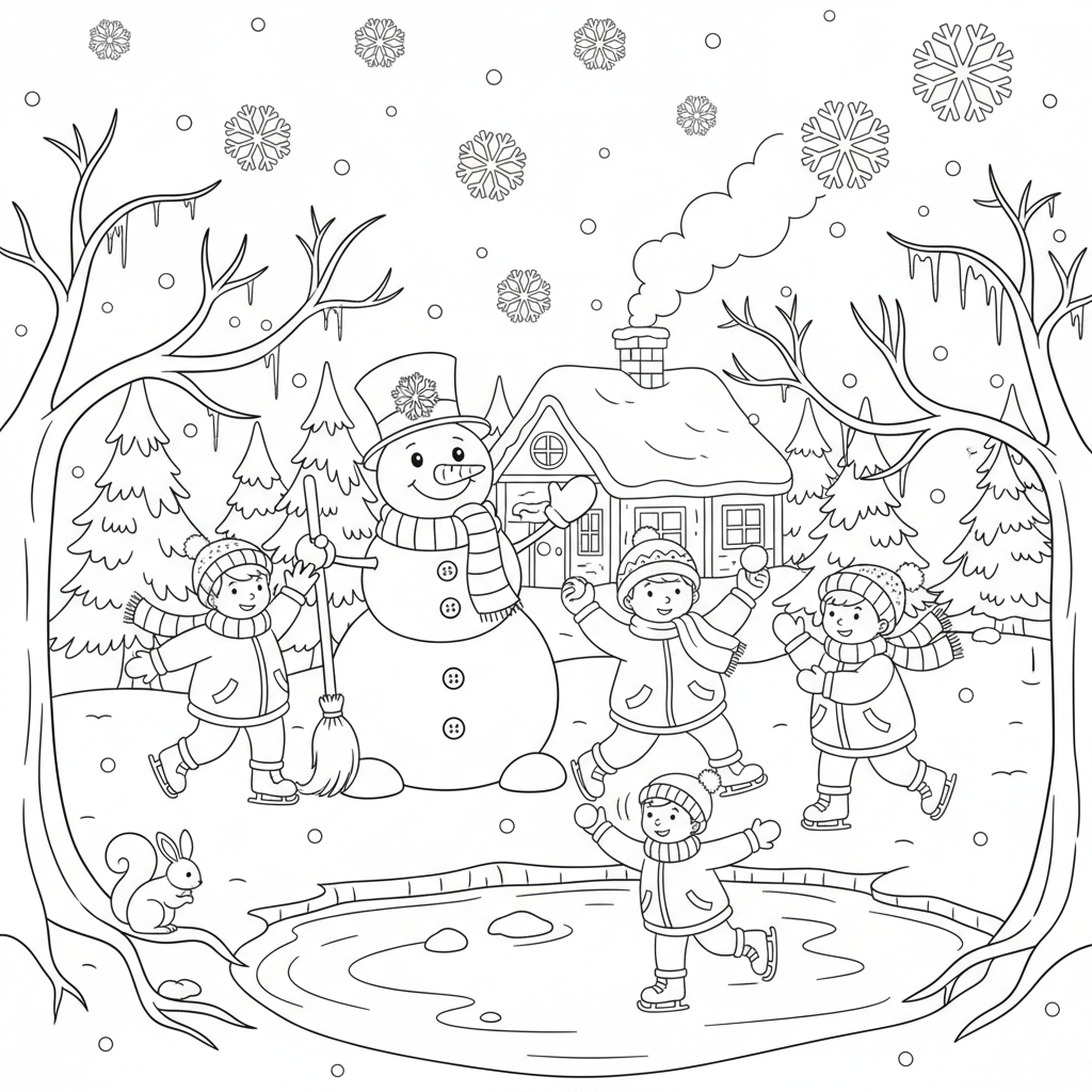 Dibujo para colorear Invierno 10