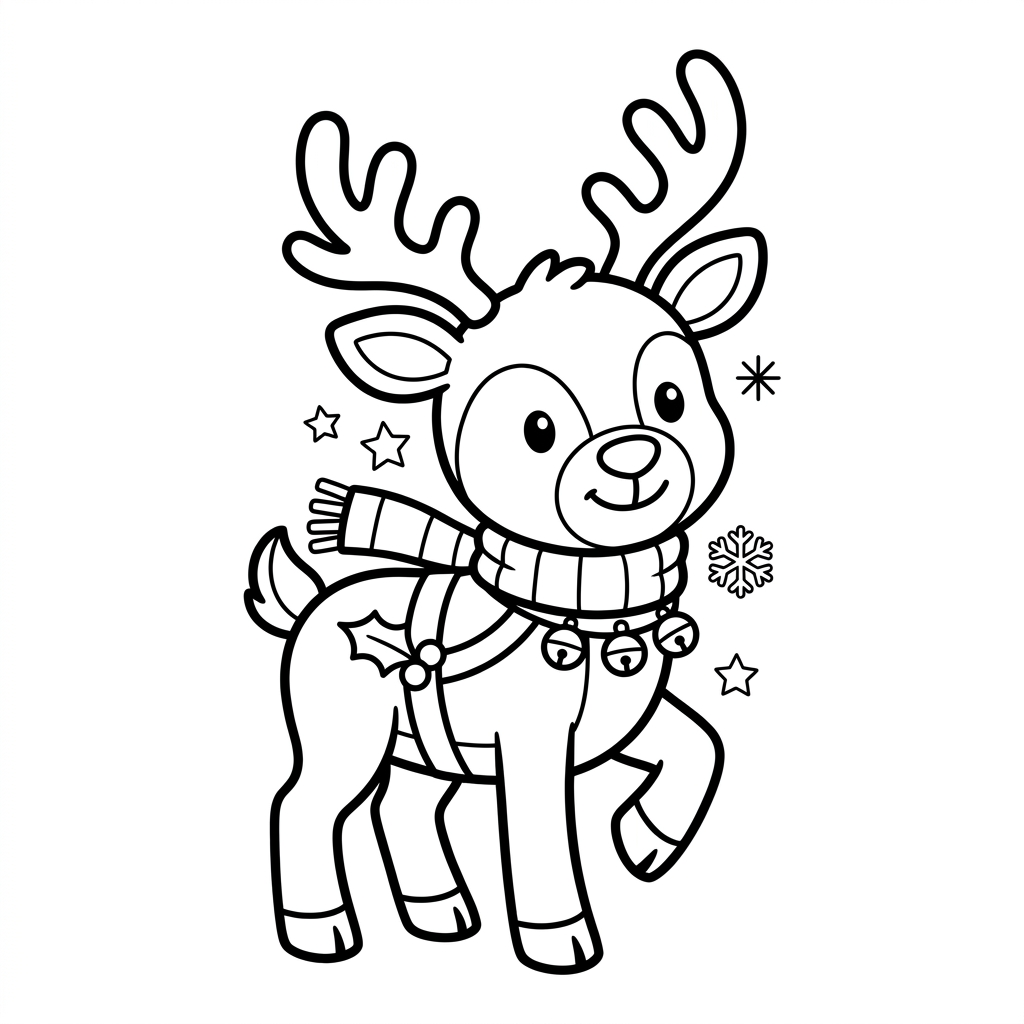Christmas reindeer 5 coloring page