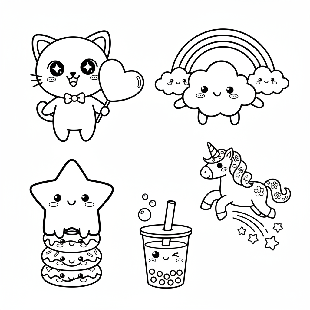 Kawaii 涂色页 5