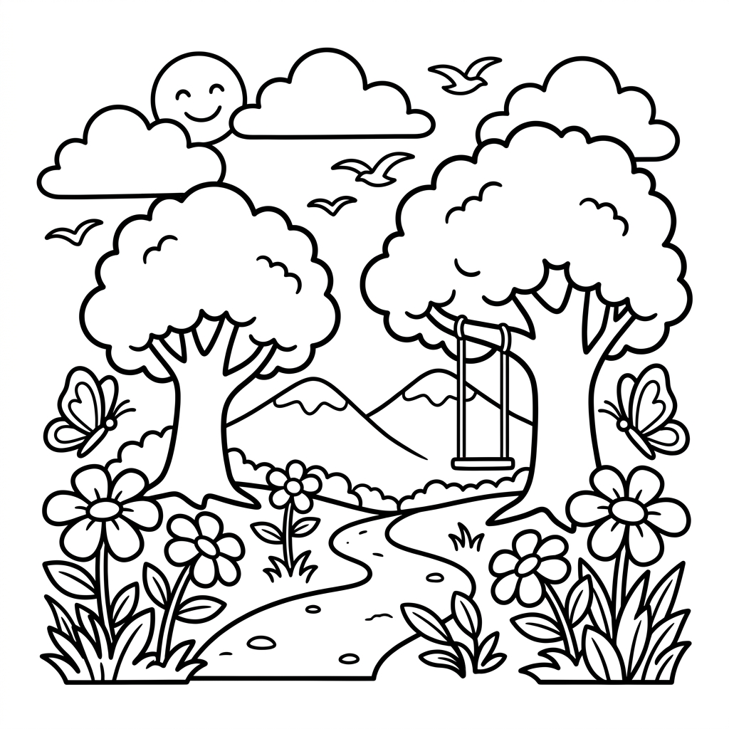 Nature coloring page