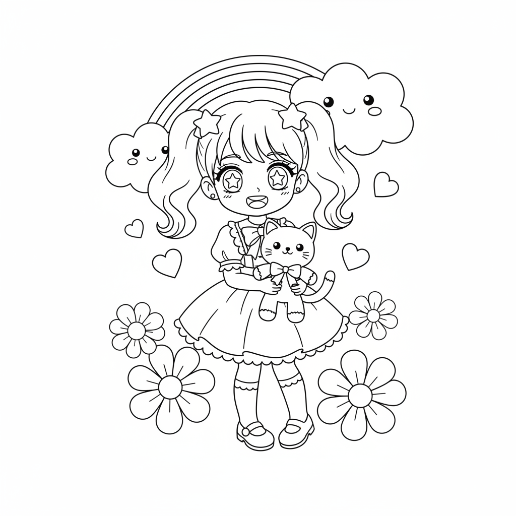 Disegno da colorare Ragazza Anime 8
