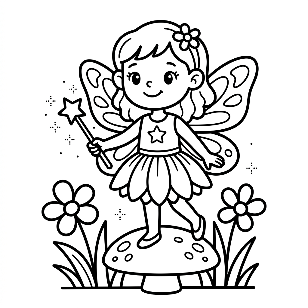 Fairy coloring page 1