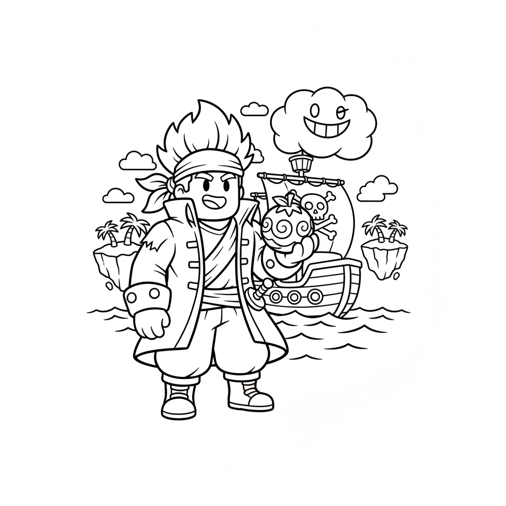 Roblox Blox Fruits 1 涂色页