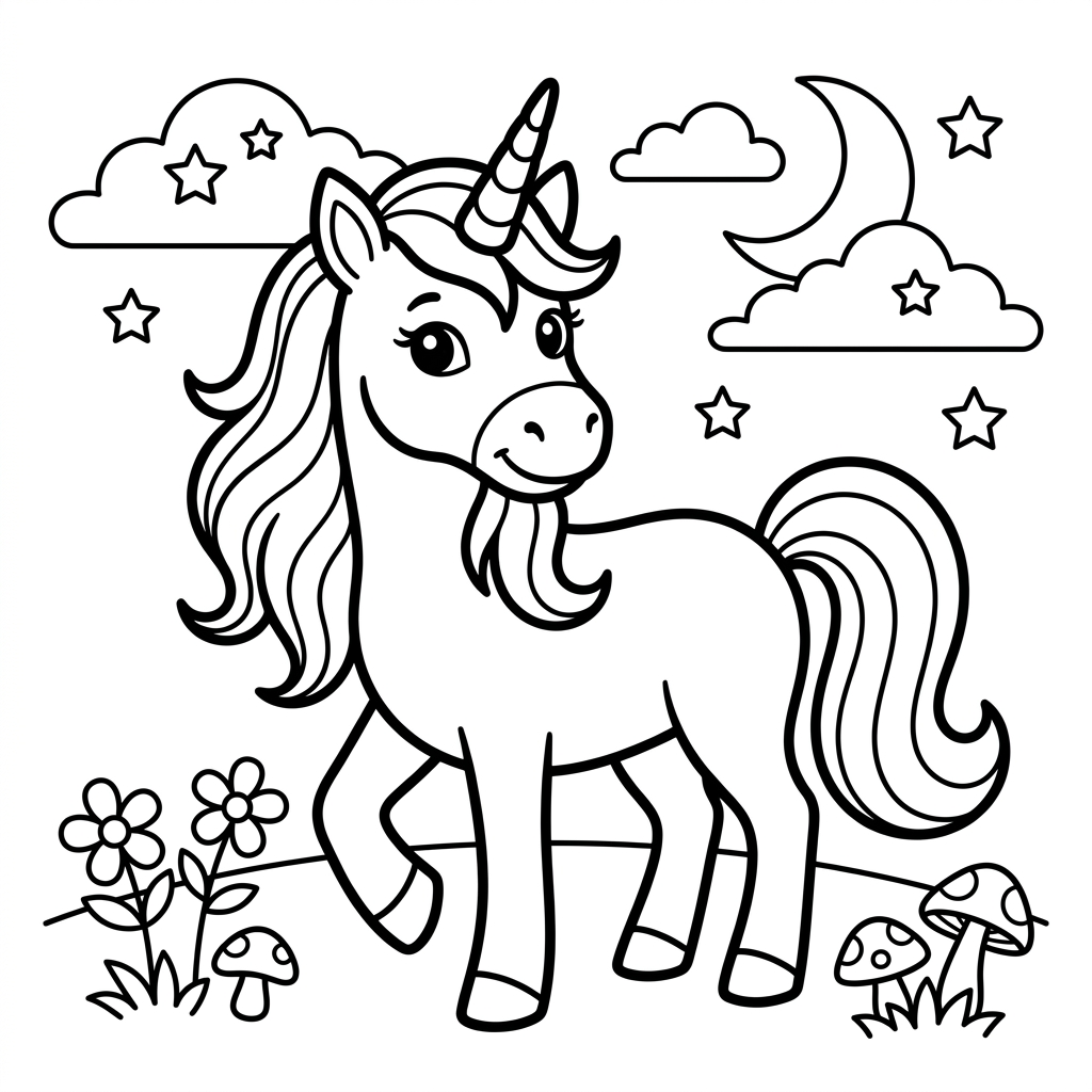 Unicorn coloring page 9