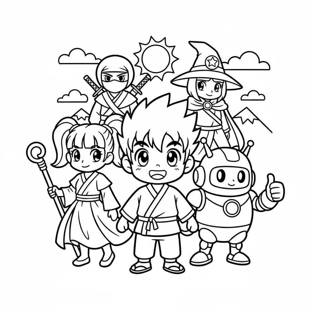 Coloriage Manga 5 à imprimer