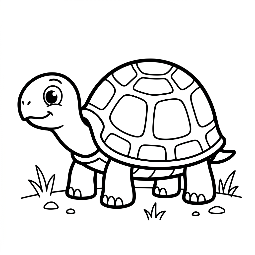 Schildkröten-Ausmalbild 4