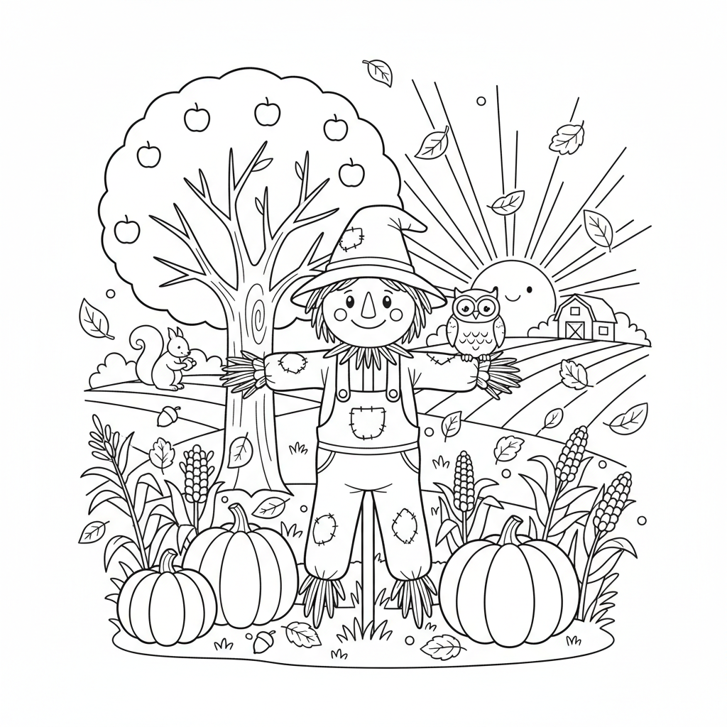 Coloriage Dessin d'automne 1 à imprimer