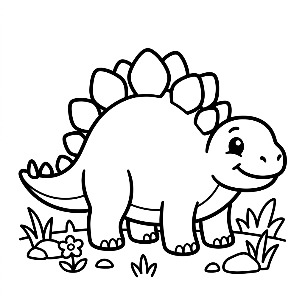 Kawaii Dinosaur 1 coloring page