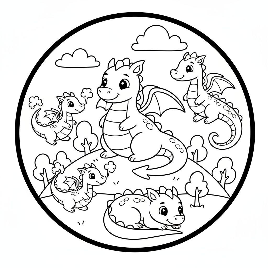 Drachen-Ausmalbild 5