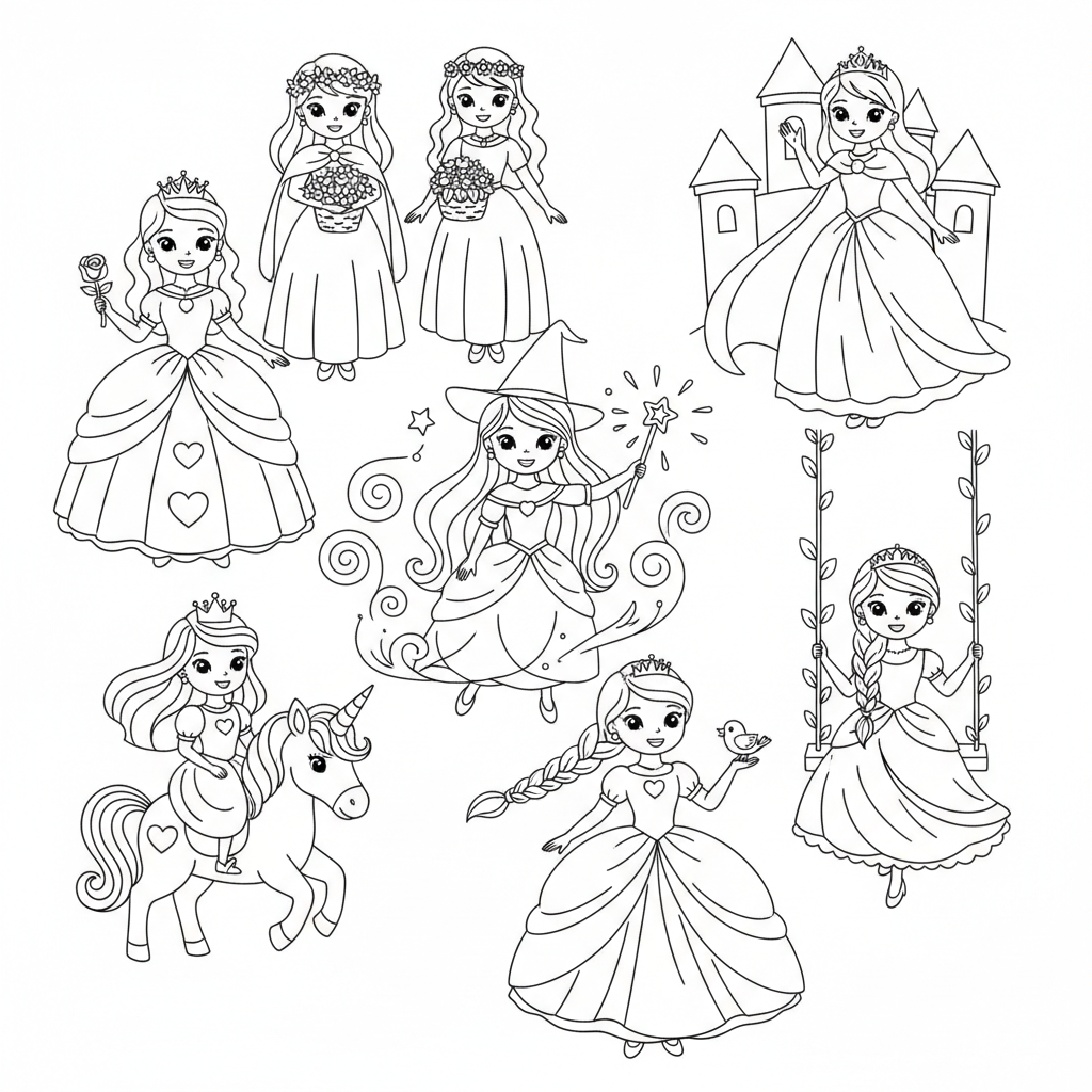 Princesses 8 coloring page
