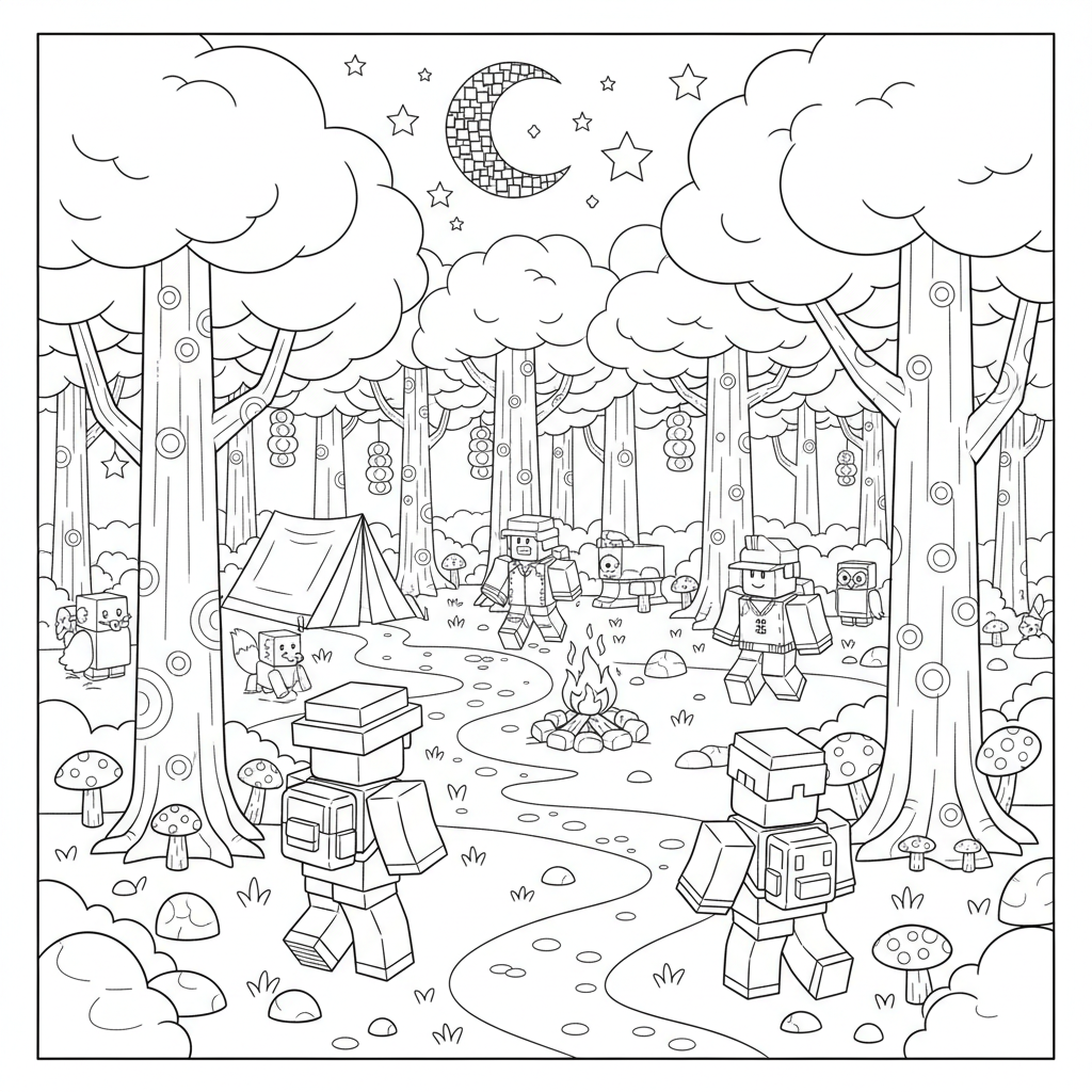 Coloriage 99 nuits dans la forêt - Roblox 8 à imprimer