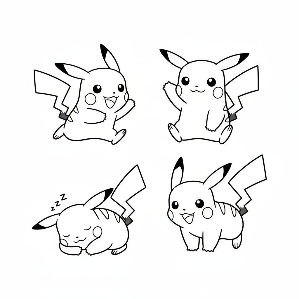 Disegno da colorare Pikachu 4