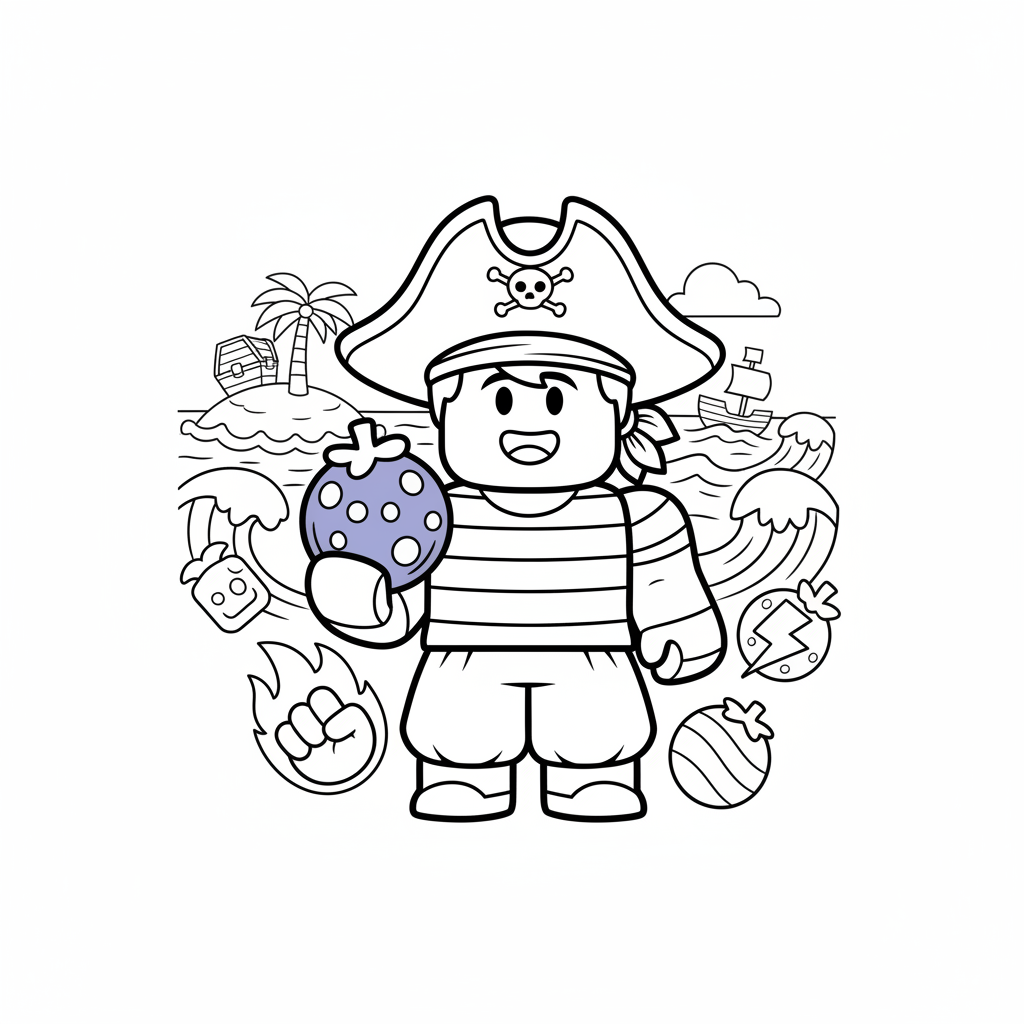 Roblox (Blox Fruits) 6 Ausmalbild