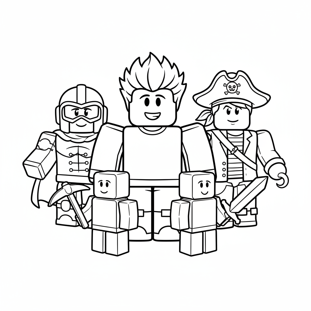Roblox 5 रंग भरने वाला पृष्ठ