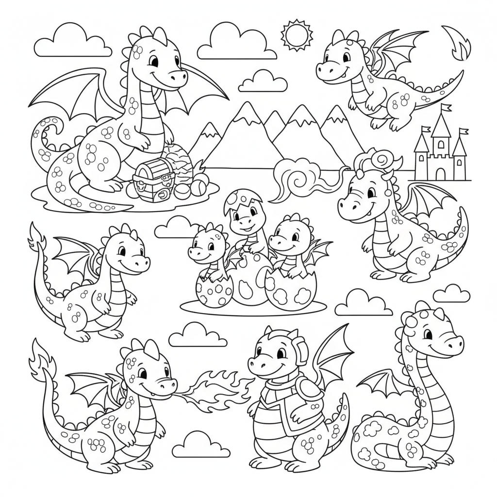 Drachen 8 Ausmalbild
