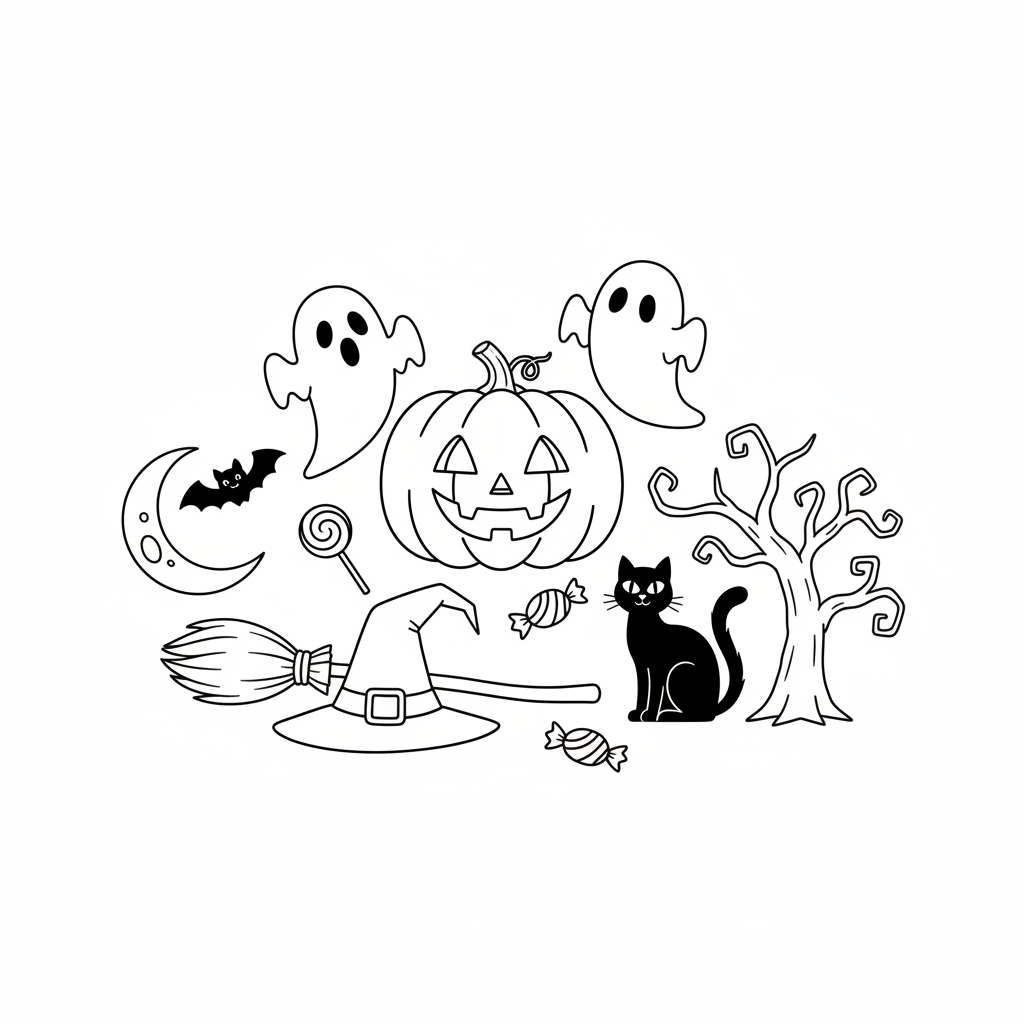 Halloween-Ausmalbild 1
