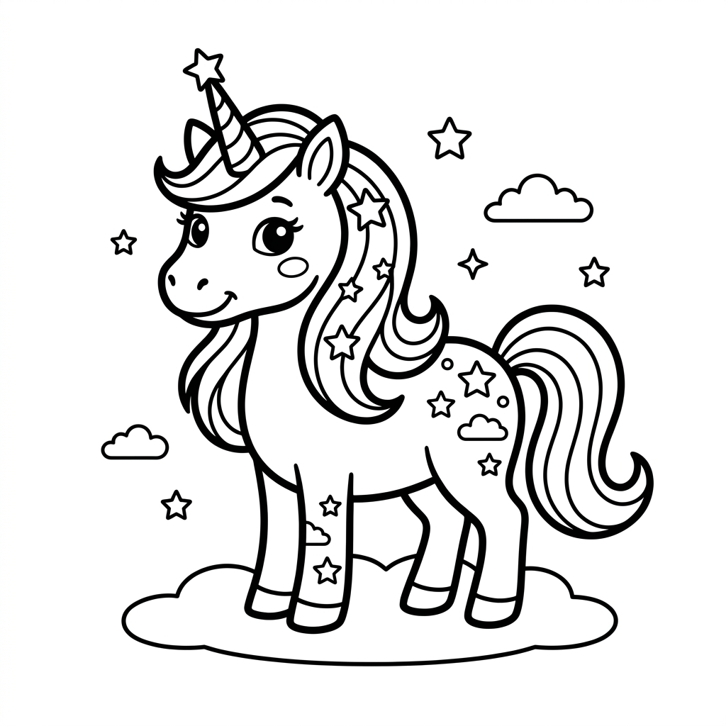 Einhorn-Ausmalbild 8