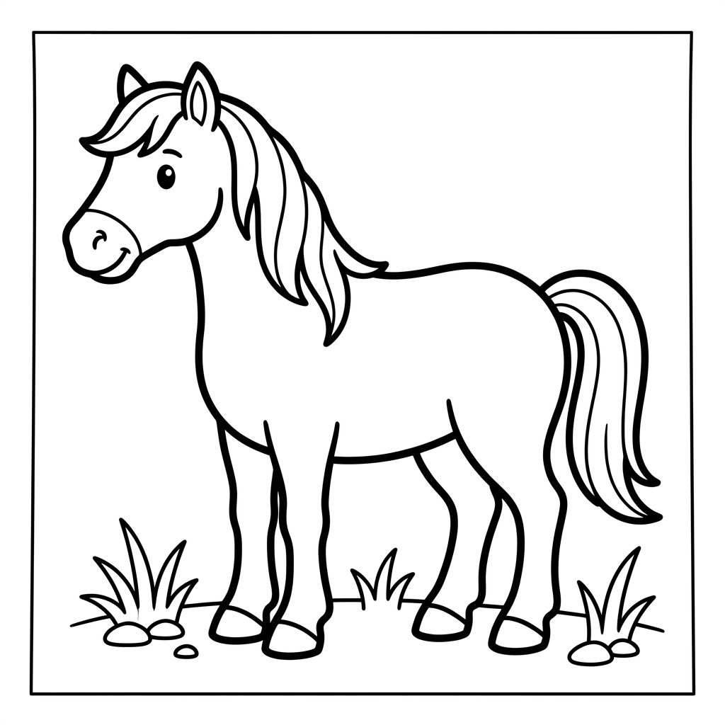 Dibujo para colorear de caballo 9