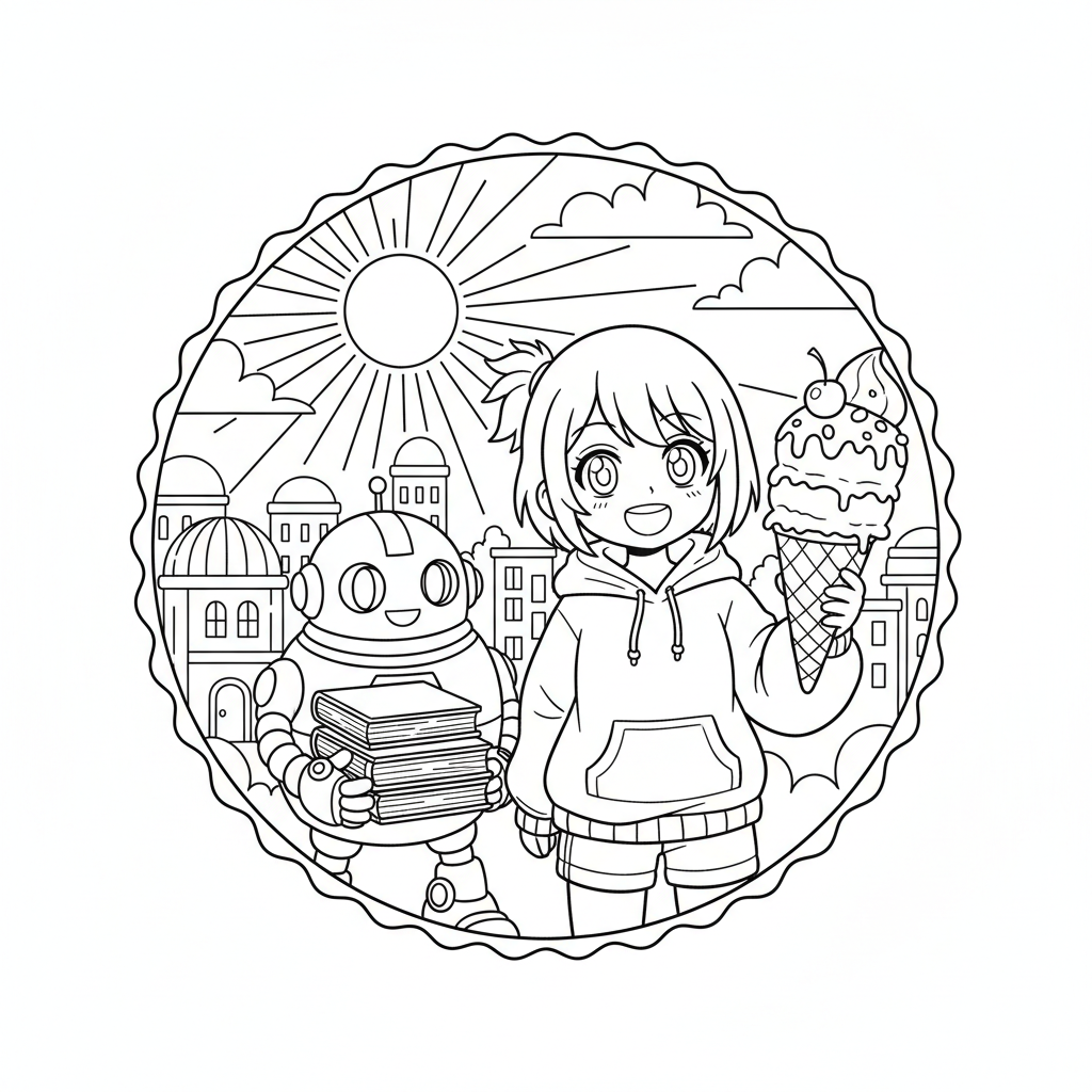 漫画 3 涂色页
