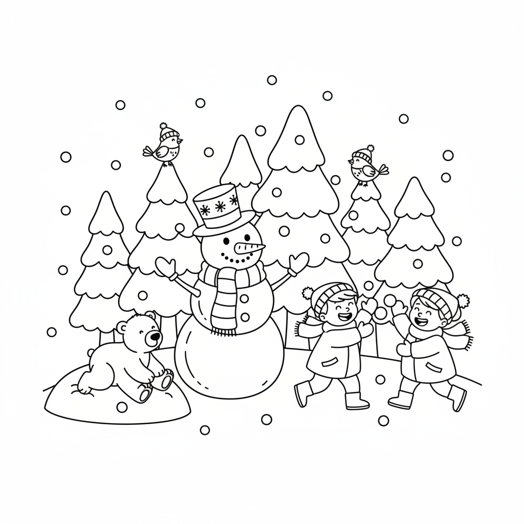 Dibujo para colorear Invierno 5
