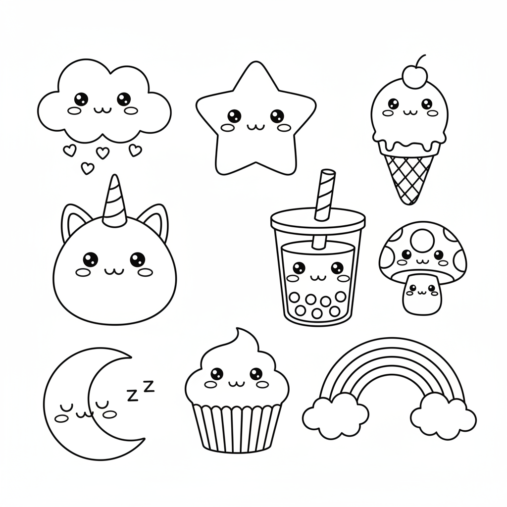 Kawaii 10 coloring page