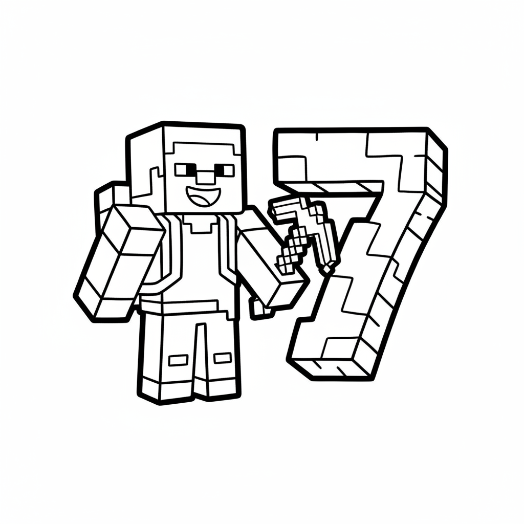 Steve Minecraft 7 coloring page