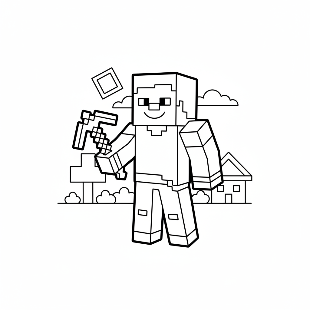 स्टीव Minecraft 4 रंग भरने वाला पृष्ठ