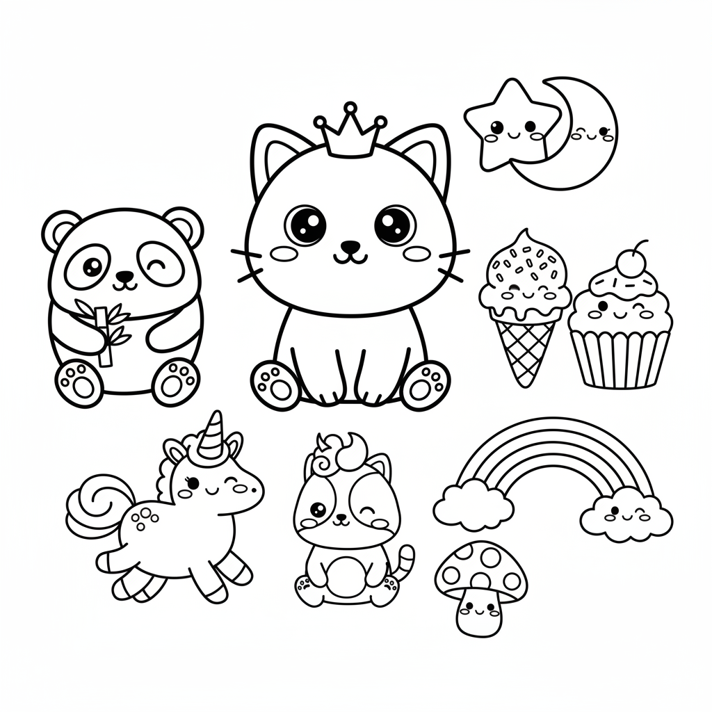 Kawaii 9 Ausmalbild