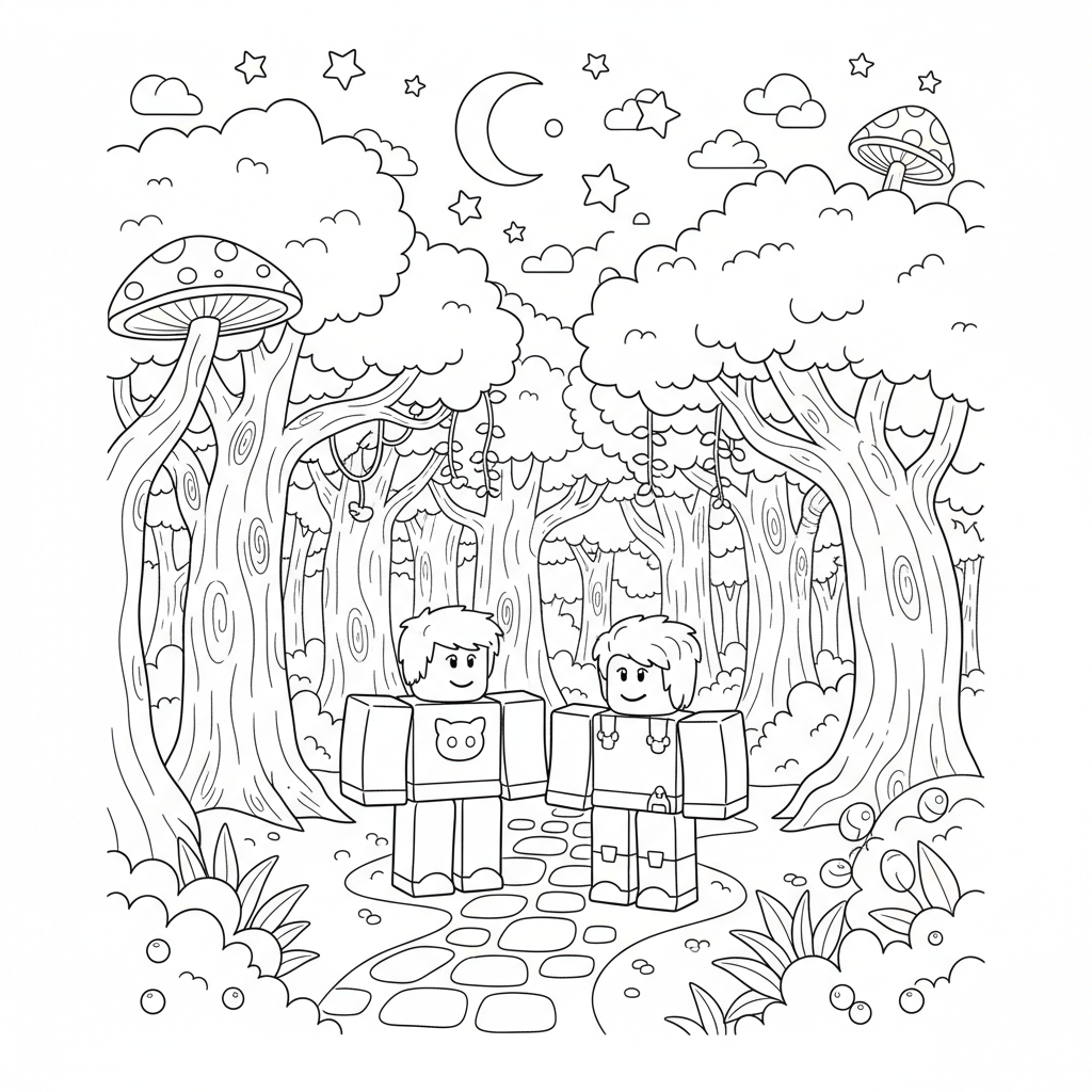 Dibujo para colorear 99 noches en el bosque - Roblox 2