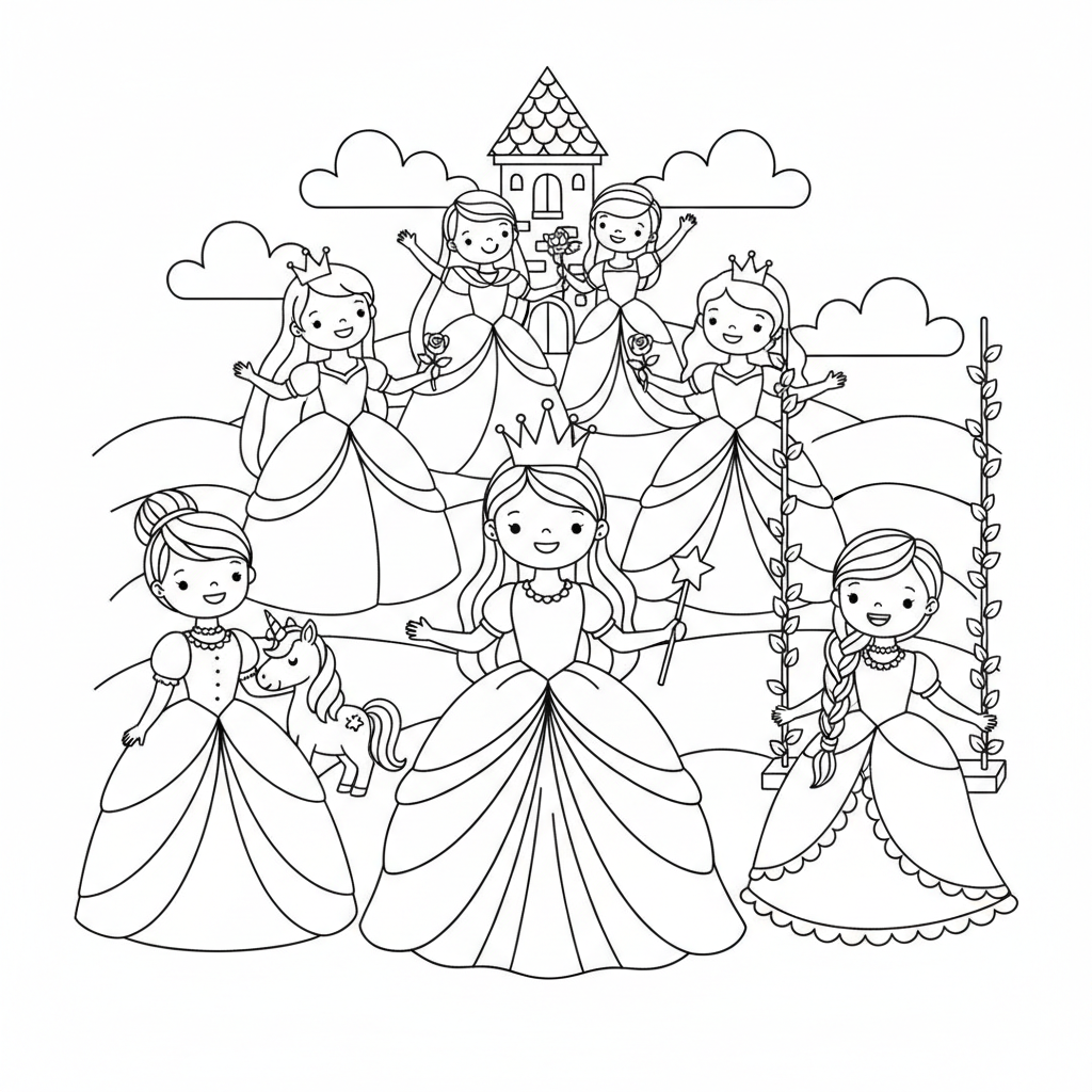 Princesses 7 coloring page