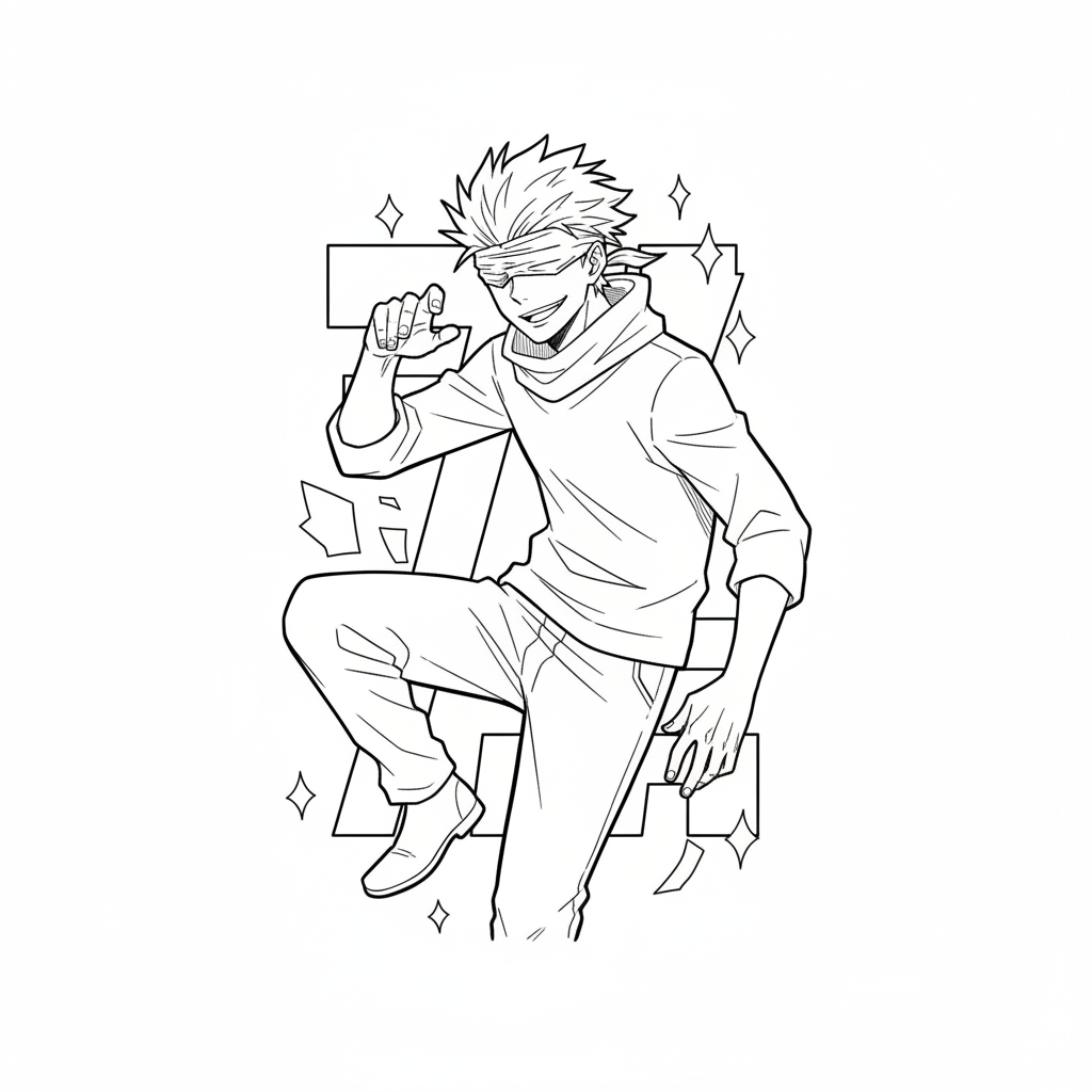 Gojo Satoru 7 coloring page