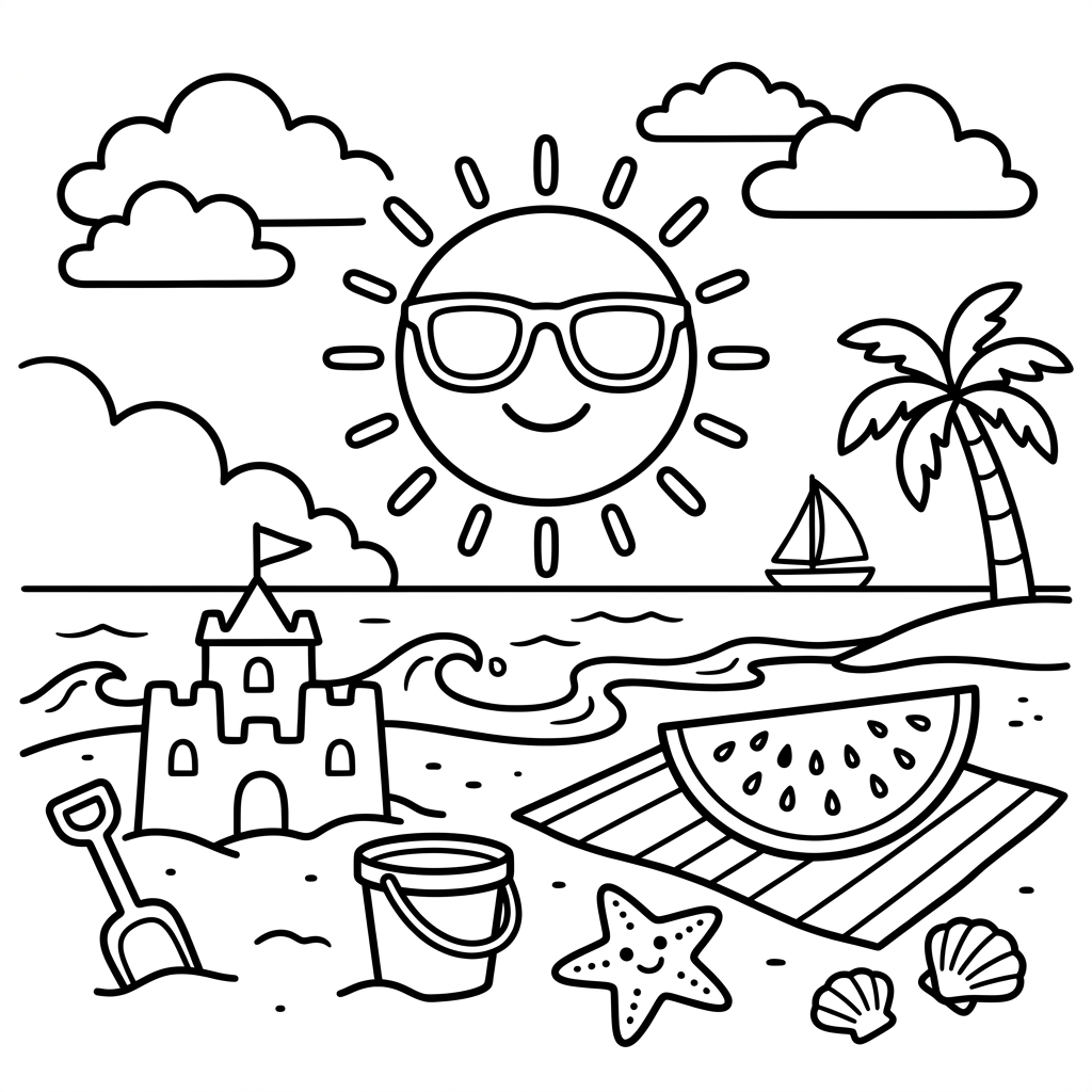 Dibujo para colorear Dibujo de verano 10