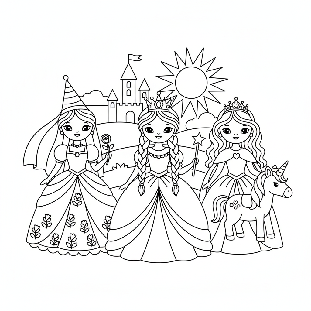 Dibujo para colorear de Princesas 3