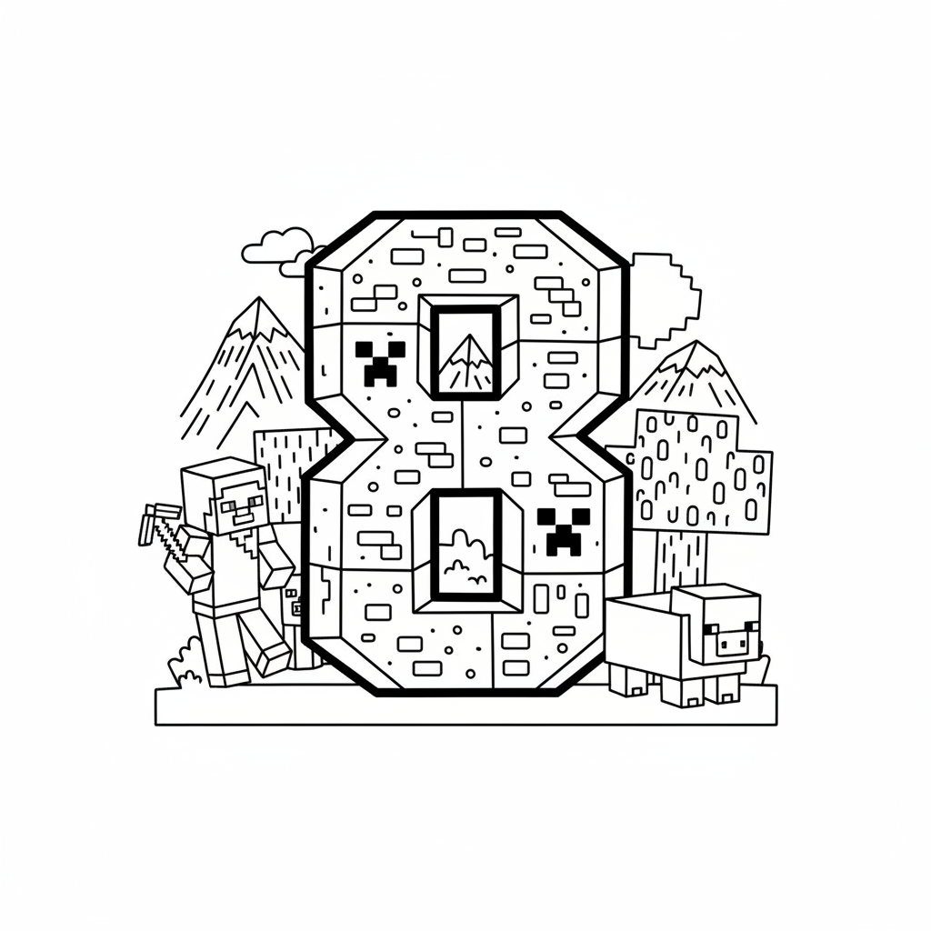 Coloriage Minecraft 8 à imprimer
