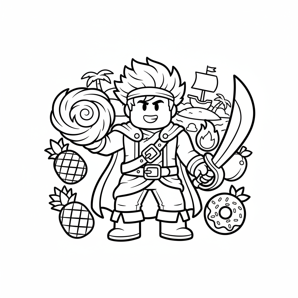 Dibujo para colorear Roblox Blox Fruits 7