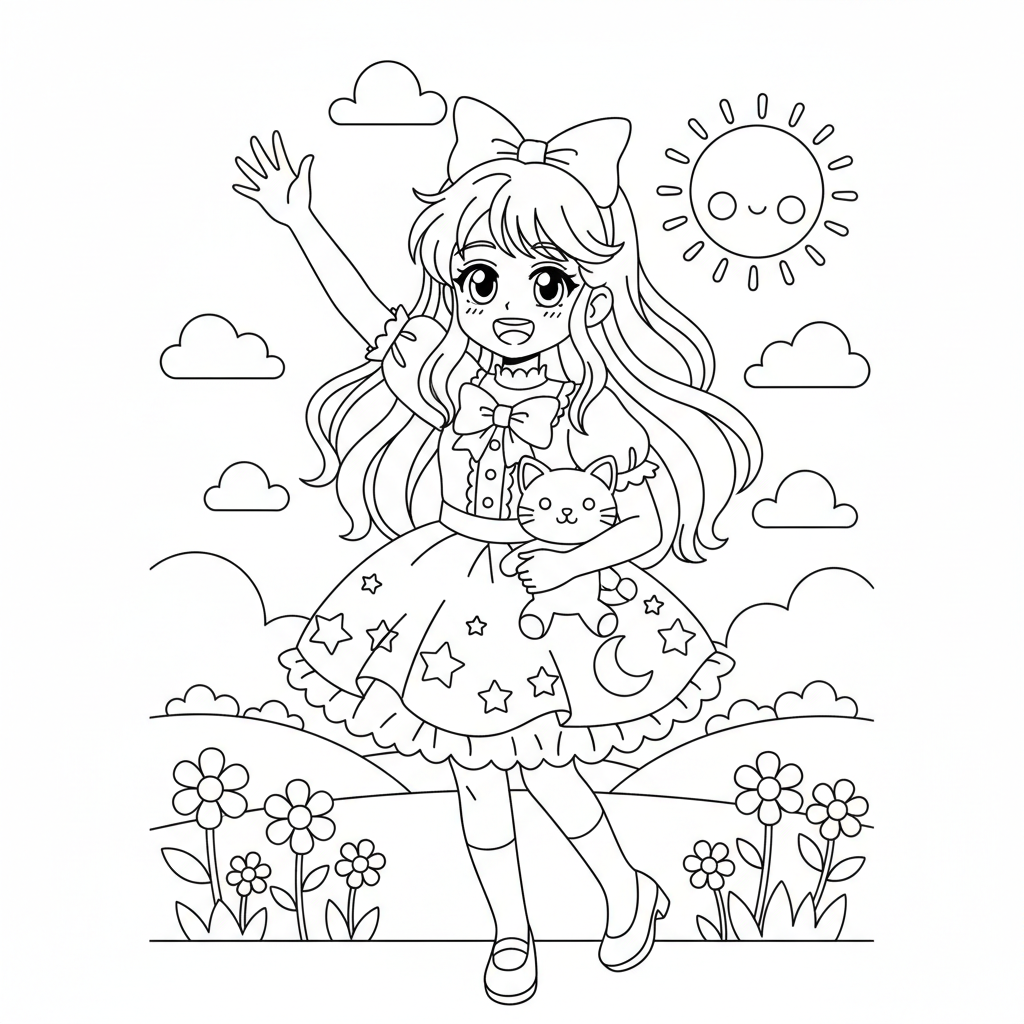 Coloriage Anime girl 1 à imprimer
