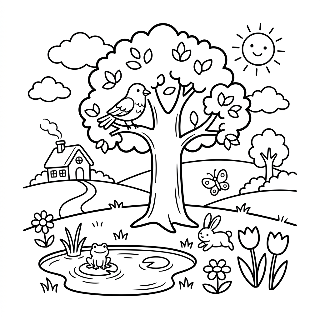 Coloriage Dessin de la nature 7 à imprimer
