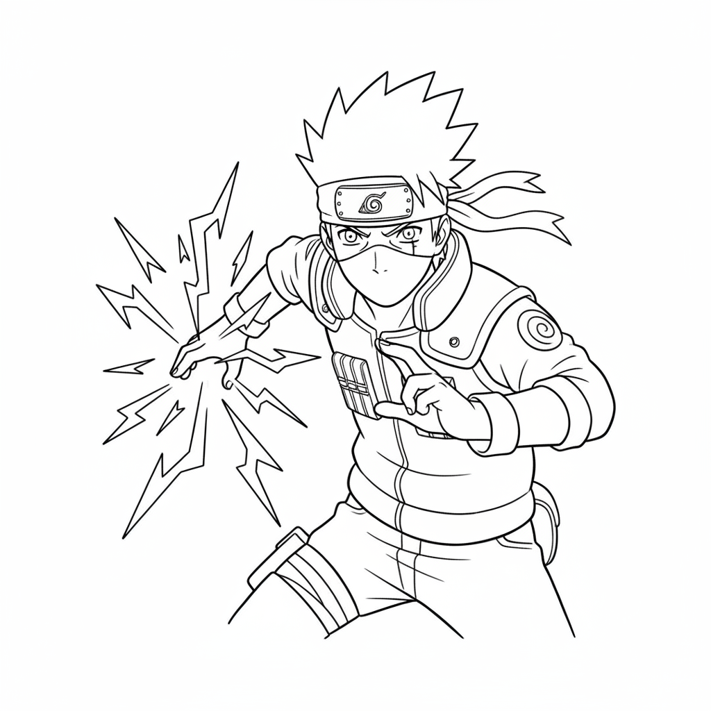 Kakashi 4 coloring page